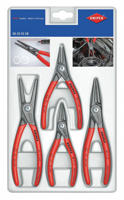 Retaining Ring Plier Set 0 Deg 4 pc