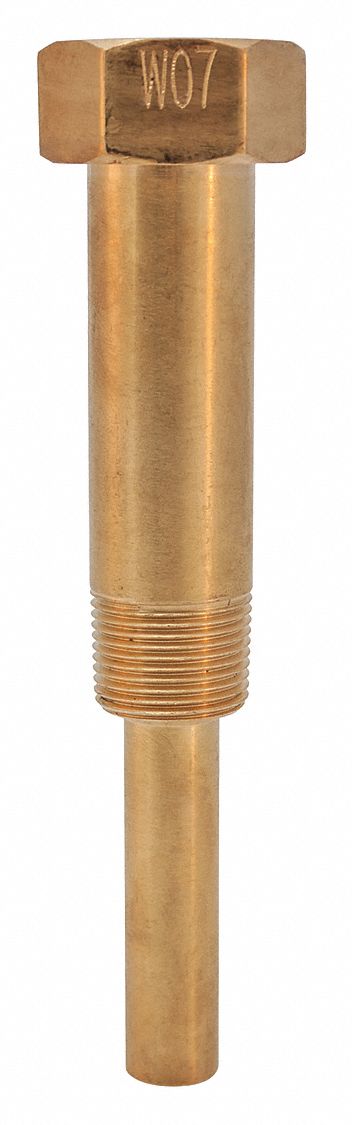 Industrial Thermowell 6in. Stem Brass