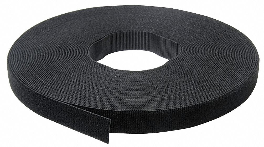 Hook-and-Loop Cable Tie Roll 75 ft Black