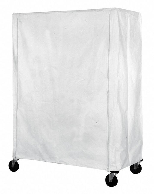 Cart Cover 48x24x86 White Poly Zipper