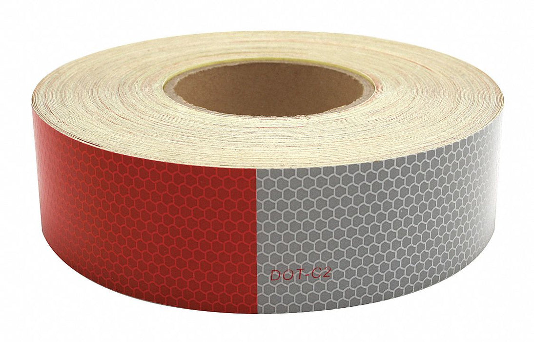 Reflective Tape Roll 150 ft L Red/Silver