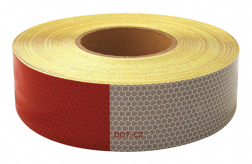 Reflective Tape Roll 2 in W Red/Silver