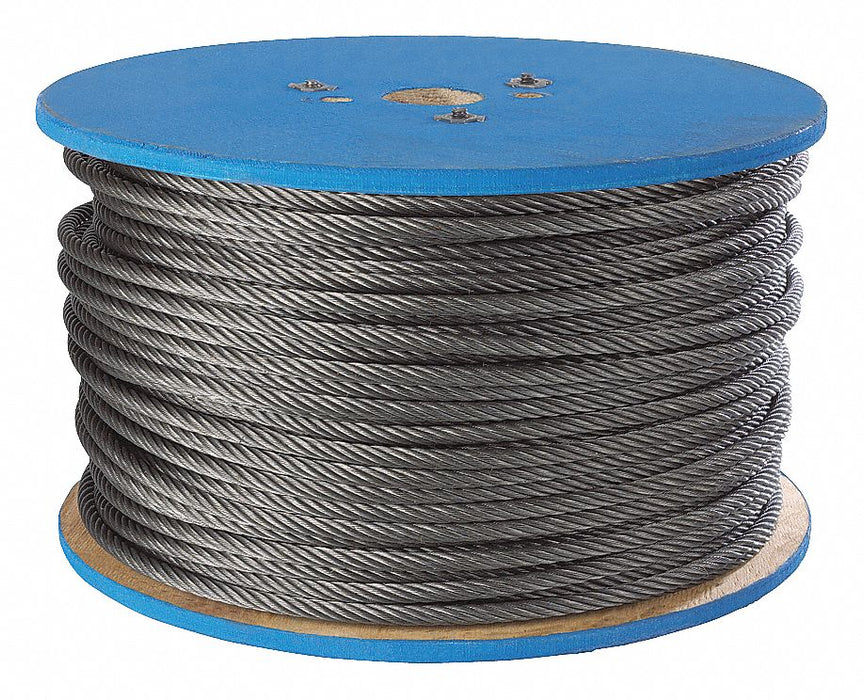 Wire Rope 500 ft L 1/8 in Dia 340 lb