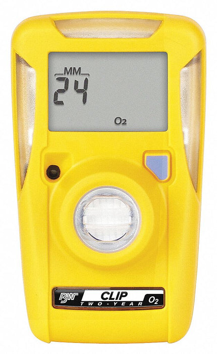 Single Gas Monitor Detects O2 Yellow LCD