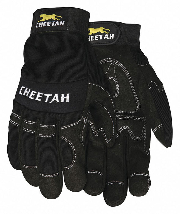 Gloves Mechanic Hook/Loop Wrist Blk PR