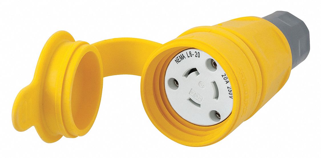 WT LckCon Strt 20 A Yellow Elstmr L6-20R