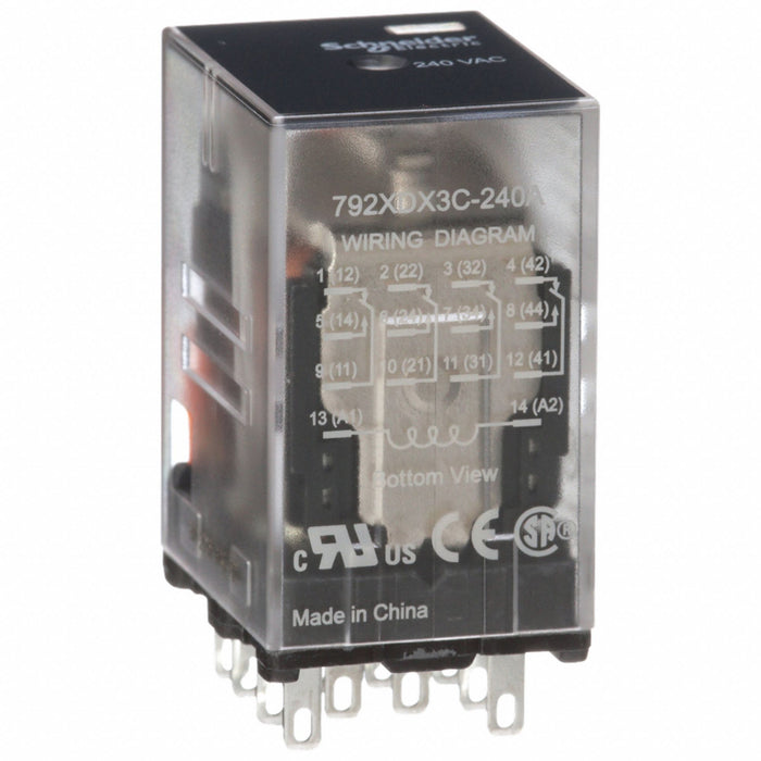 J2422 GeneralPurpose Relay 240VAC 4PDT 14Pin