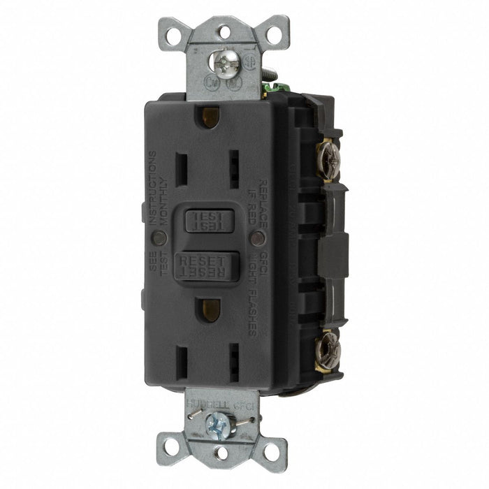 GFCI Receptacle 15A 125VAC 5-15R Black