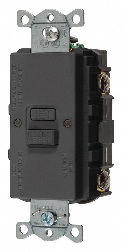GFCI Receptacle Black Nylon Back