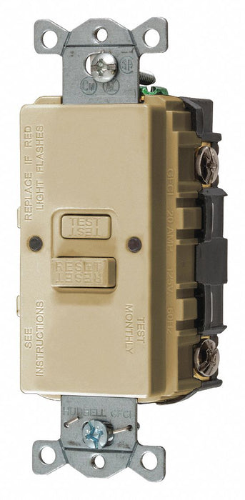 GFCI Receptacle Ivory Nylon Back