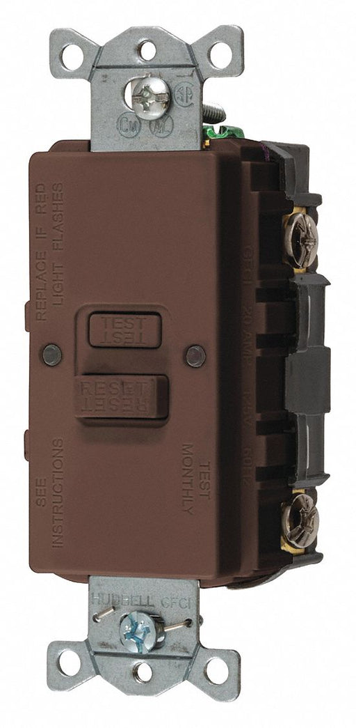 GFCI Receptacle Brown Nylon Back