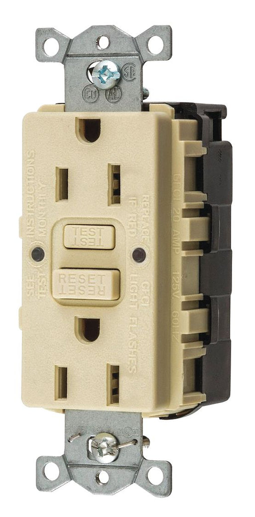 GFCI Receptacle 15A 125VAC 5-15R Ivory
