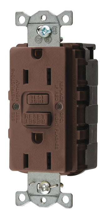 GFCI Receptacle 15A 125VAC 5-15R Brown
