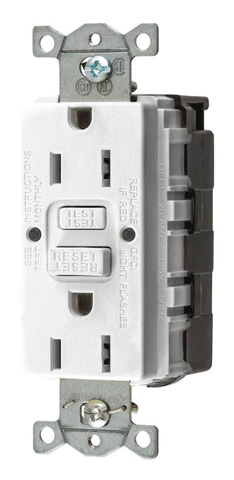 Recept White 15 A GFCI 2P3W Back 1PK