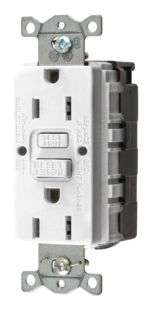 GFCI Receptacle 15A 125VAC 5-15R White
