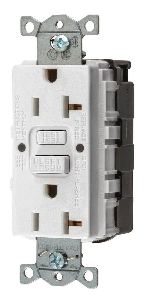 Recept White 20 A GFCI 2P3W Back 1PK