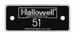 NmbPlt 51 to 100 Blk w/Wht Lettering