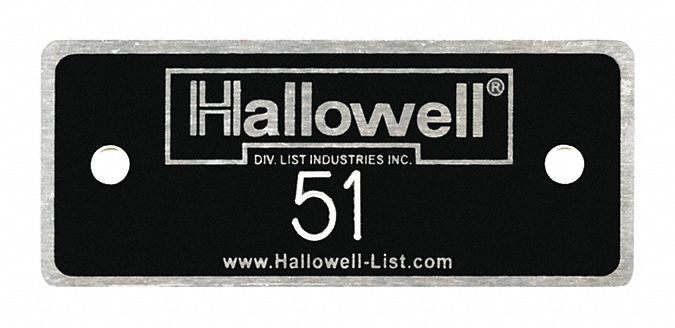 NmbPlt 51 to 100 Blk w/Wht Lettering