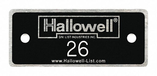 NmbPlt 26 to 50 Blk w/Wht Lettering