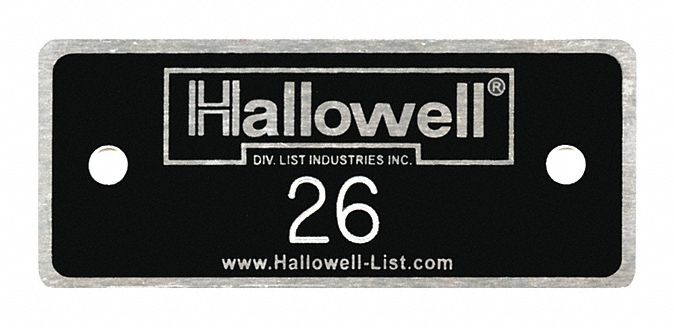 NmbPlt 26 to 50 Blk w/Wht Lettering