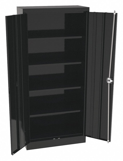 K3834 Storage Cabinet 66 x30 x15 Black 4Shlv
