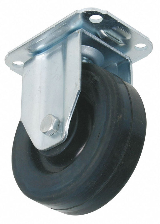 Plate Caster Rigid Rubber 5 3/4 H