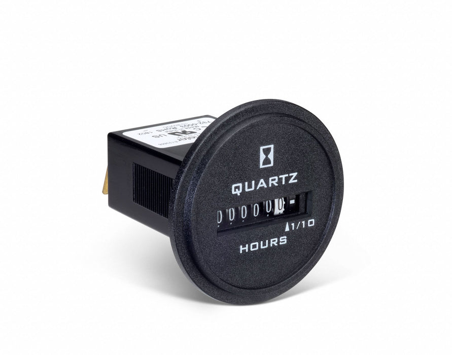 Hour Meter DC Quartz Red/White Numbers