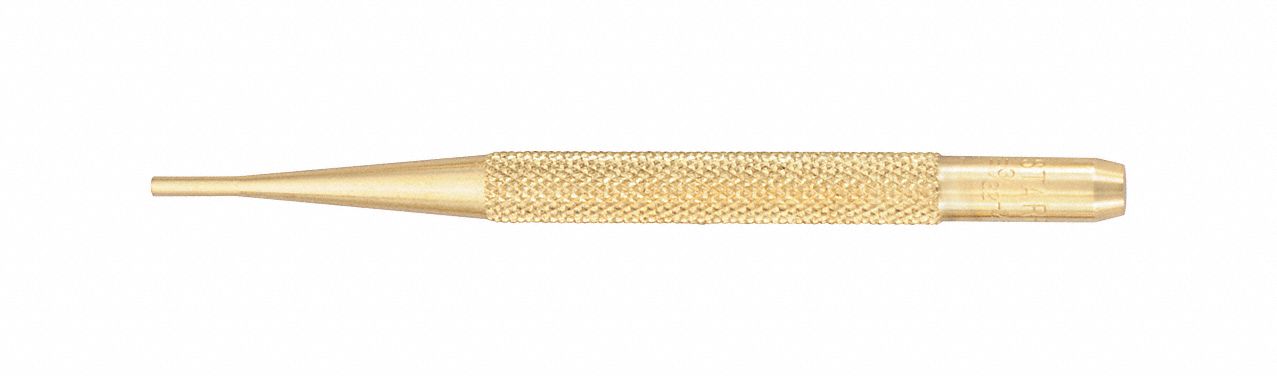 Brass Drive Pin Punch 3/32 In Tip 4 In L