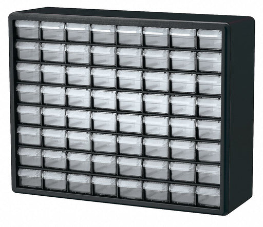 Bin Cab 64ClrDrwr Blk 15.75 H ClearDrwr