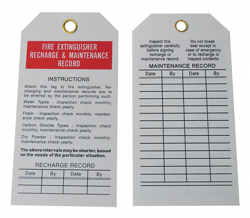Fire Extinguisher Tag PET 3 x5.75 PK25