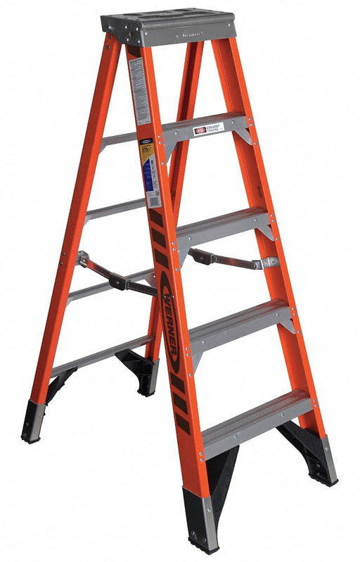 Stepladder Fiberglass 5 ft H 375 lb Cap