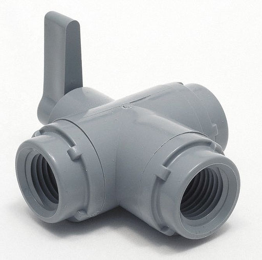 Manual 3-Way Ball Valve 1/2 PVC
