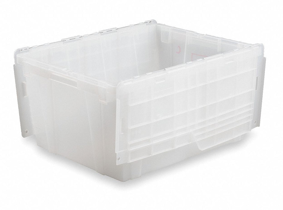 Attached Lid Ctr Translucent Solid HDPE