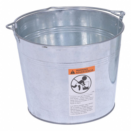 Bucket Steel Silver Open Head