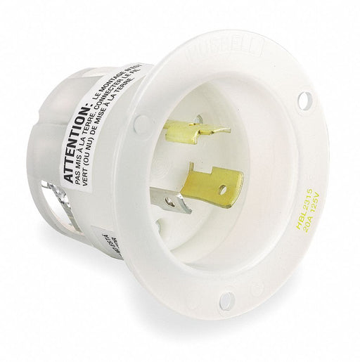 Flg LckInl 20 A White L5-20P Steel