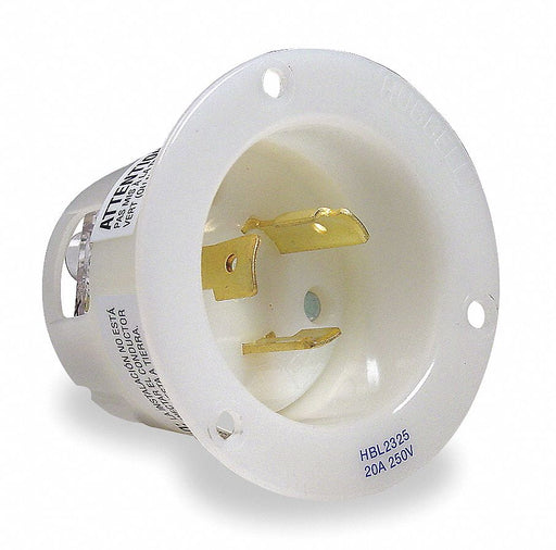 Flg LckInl 20 A White L6-20P Steel