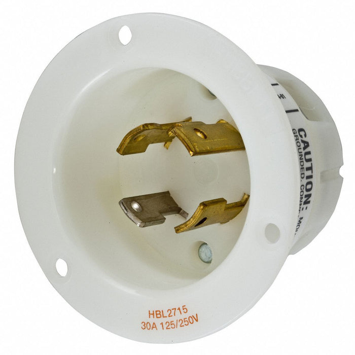 Flg LckInl 30 A White L14-30P Nylon
