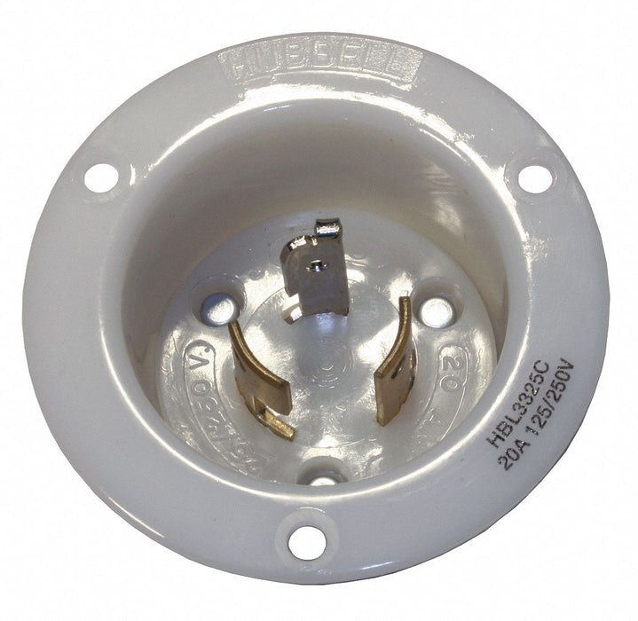 Flg LckInl 20 A White Non-NEMA