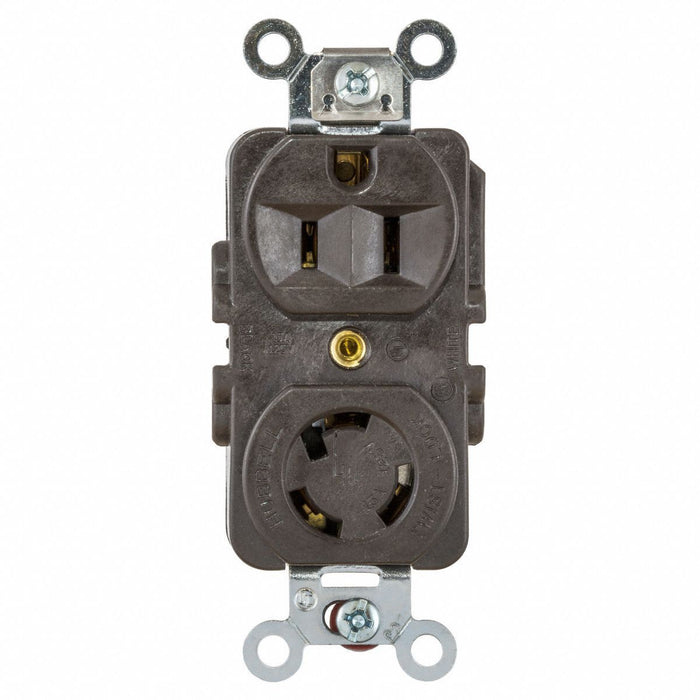 Duplex Locking Receptacle Brown 2P