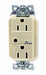 Receptacle Ivory 15 A 2P3W Side 1PK