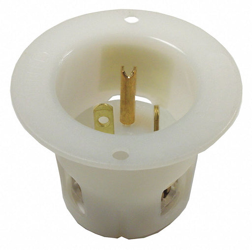 Flanged Inlet White 20 A Round 5-20P