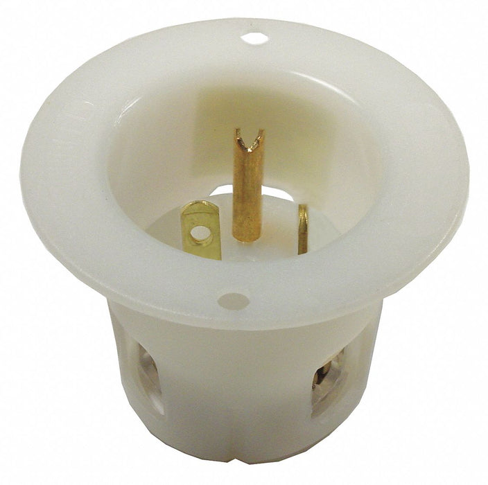 Flanged Inlet White 20 A Round 5-20P