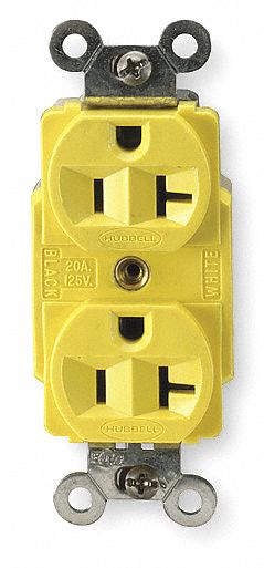 Receptacle Duplex 20A 5-20R 125V Yellow