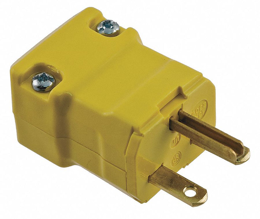 Straight Blade Plug Yllw 15 A Hng 6-15P