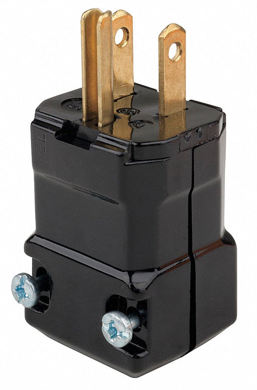 Straight Blade Plug Black 15 A Hng 5-15P