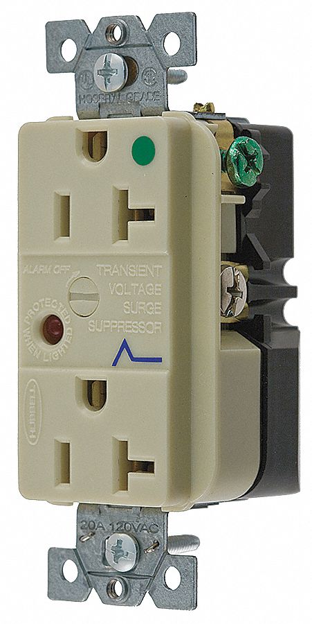 Receptacle Ivory 20 A 2P3W Side 1PK