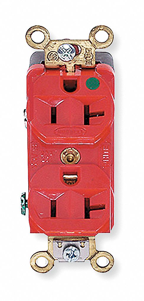 Receptacle Red 20 A 2P3W Back Side 1PK