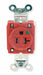 Receptacle Red 20 A 2P3W Back Side 1PK