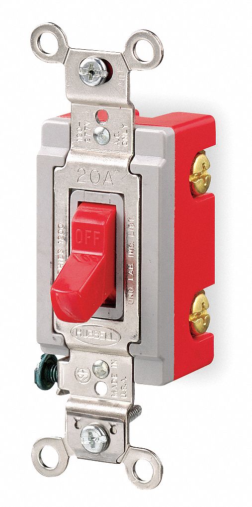 Wall Switch Red 20 A Back Side 3-Way