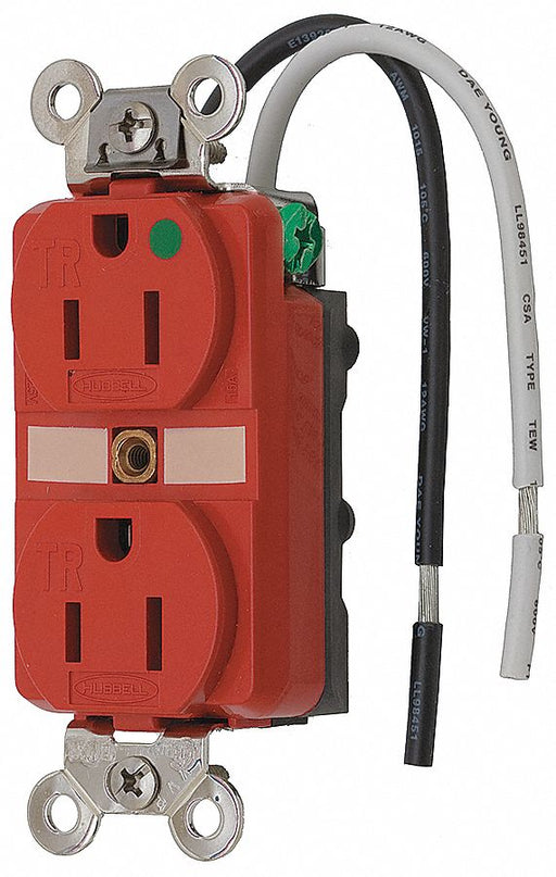 Receptacle Duplex 15A 5-15R 125V Red